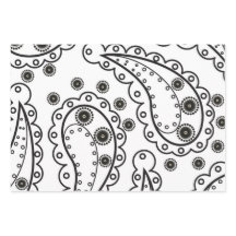 Black White Minimalist Paisley