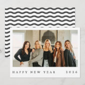 Black & White Minimalist Photo New Year (Voorkant / Achterkant)