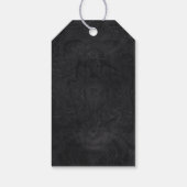 Black White Minimalist Pine Trees Kerstmis Cadeaulabel (Achterkant)