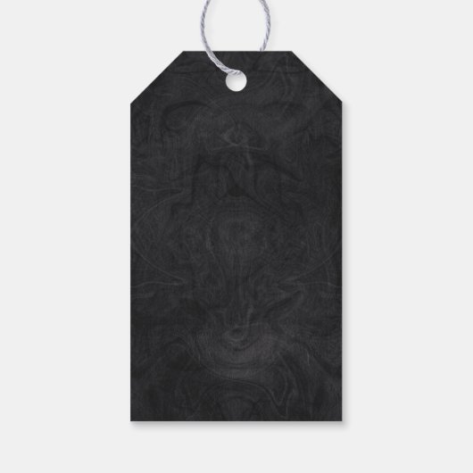 Black White Minimalist Pine Trees Kerstmis Cadeaulabel (Achterkant)