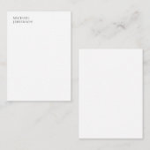 Black & White Minimalist Plain Modern Informatiekaartje (Voorkant / Achterkant)