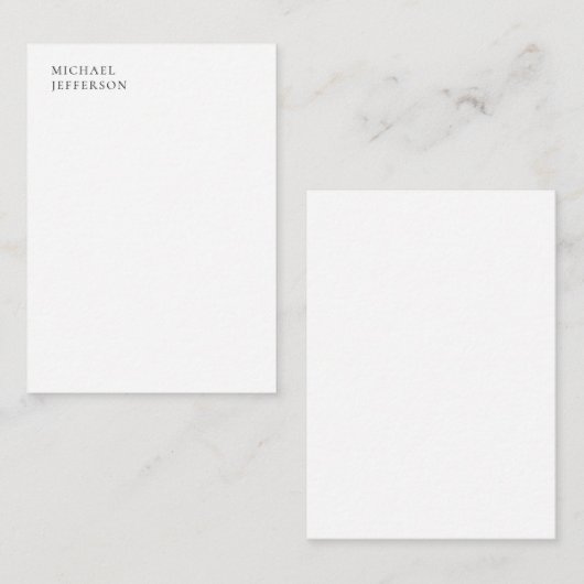 Black & White Minimalist Plain Modern Informatiekaartje (Voorkant / Achterkant)