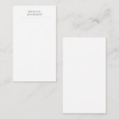 Black & White Minimalist Plain Modern Informatiekaartje (Voorkant / Achterkant)