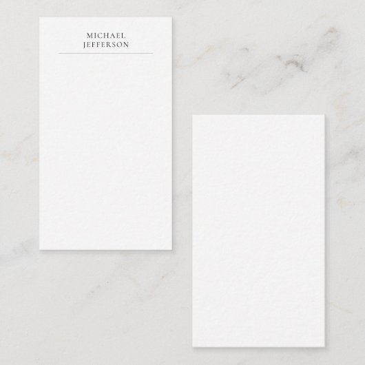 Black & White Minimalist Plain Modern Informatiekaartje (Voorkant / Achterkant)