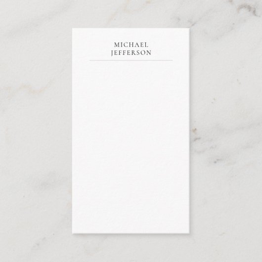 Black & White Minimalist Plain Modern Informatiekaartje (Voorkant)