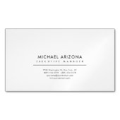 Black & White Minimalist Plain Modern Magnetisch Visitekaartje (Voorkant)