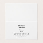 Black & White Minimalist Plain Modern Visitekaartje (Buitenkant ongevouwen)