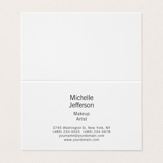 Black & White Minimalist Plain Modern Visitekaartje (Buitenkant ongevouwen)