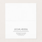 Black & White Minimalist Plain Premium Linen Visitekaartje (Buitenkant ongevouwen)