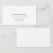 Black & White Minimalist Plain Premium Silk Visitekaartje (Voorkant / Achterkant)