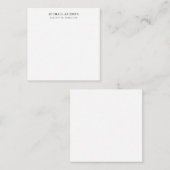 Black & White Minimalist Simple Chic Modern Plain Notitiekaartje (Voorkant / Achterkant)