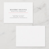 Black White Minimalist Simple Plain Modern Informatiekaartje (Voorkant / Achterkant)