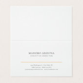 Black White Minimalist Simple Plain Premium Linen Visitekaartje (Buitenkant ongevouwen)