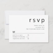 Black White Minimalist Typography Wedding RSVP Kaartje (Voorkant)