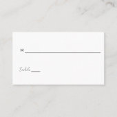 Black White Minimalist Weduwscript Place Card Plaatskaartje (Voorkant)