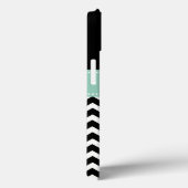 Black White Mint Green Chevron Monogram Case-Mate iPhone Case (Achterkant / Rechts)