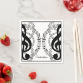 Black & White Mirror Afbeelding Music 2 Napkins Servet (Insitu)