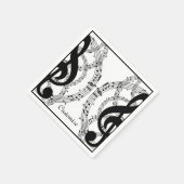 Black & White Mirror Afbeelding Music 2 Napkins Servet (Hoek)