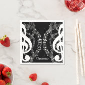 Black & White Mirror Afbeelding Music Napkins Servet (Insitu)