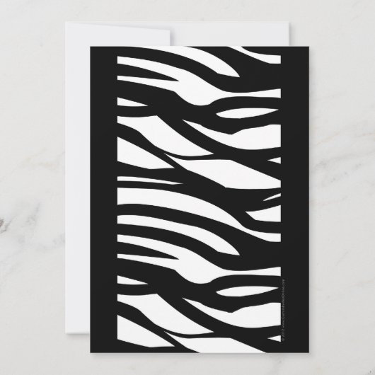 Black+White Mod Zebra Graduparty Kaart (Achterkant)