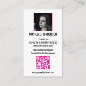 Black & White Modern 2 Photo QR Code Tattooist Visitekaartje (Achterkant)