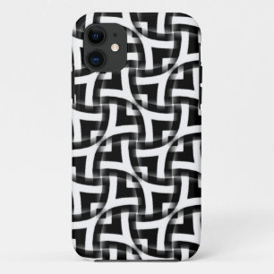 Black+White Modern Abstract Pattern iPhone 5 Hoesj iPhone 11 Hoesje