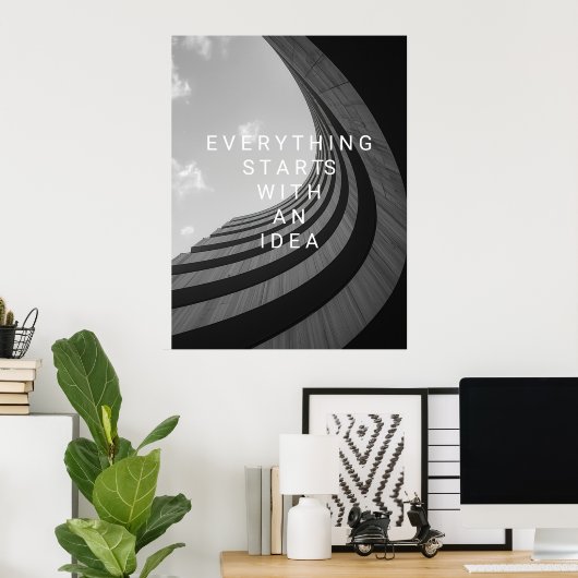 Black & White Modern Architecture Motivational Poster (Thuiskantoor)