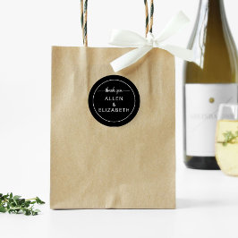 Black White Modern - Bedankt voor je kaartje voor  Ronde Sticker