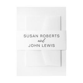 Black & White Modern Belly Band  Uitnodigingen Wikkel