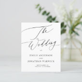 Black White Modern Calligraphy Wedding Programme (Staand voorkant)