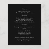 Black White Modern Calligraphy Wedding Programme (Achterkant)
