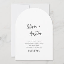 Black White Modern Chic Script Minimalist Weddensc