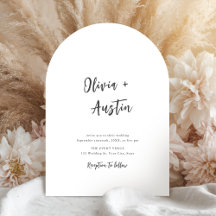 Black White Modern Chic Script Minimalist Weddensc