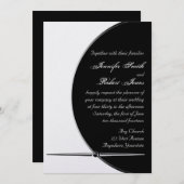Black White Modern Circle Posh Weddenschap Kaart (Voorkant / Achterkant)