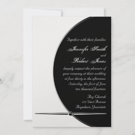 Black White Modern Circle Posh Weddenschap Kaart