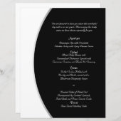 Black White Modern Circle Posh Wedding Menu (Voorkant / Achterkant)