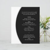 Black White Modern Circle Posh Wedding Menu (Staand voorkant)