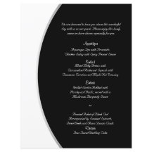 Black White Modern Circle Posh Wedding Menu