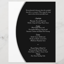 Black White Modern Circle Posh Wedding Menu