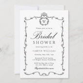 Black & White Modern Classic Frame Bridal Shower Kaart (Voorkant)