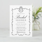 Black & White Modern Classic Frame Bridal Shower Kaart (Staand voorkant)