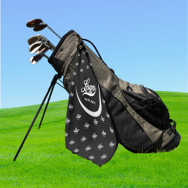 Black White Modern Company Logo Business Club Golf Golfhanddoek
