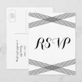 Black White Modern Deco Response Briefkaart (Voorkant / Achterkant)