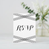 Black White Modern Deco Response Briefkaart (Staand voorkant)