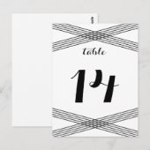 Black White Modern Deco Table Briefkaart (Voorkant / Achterkant)