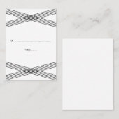 Black White Modern Deco Wedding Place Kaarten Plaatskaartje (Voorkant / Achterkant)