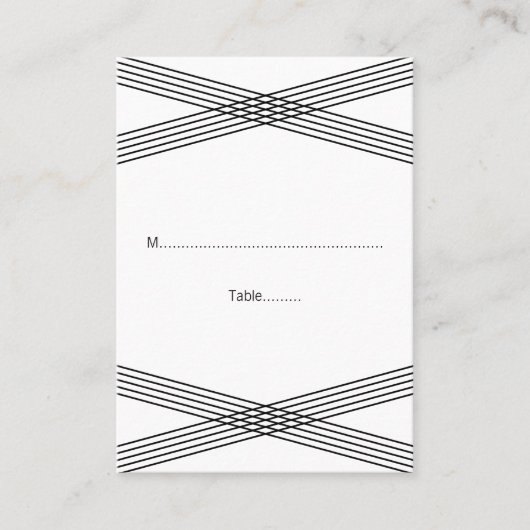 Black White Modern Deco Wedding Place Kaarten Plaatskaartje (Voorkant)