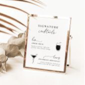 Black White Modern Elegant Signature Drink Sign