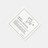 Black White Modern Fact Heart Script Cocktail Servet (Hoek)