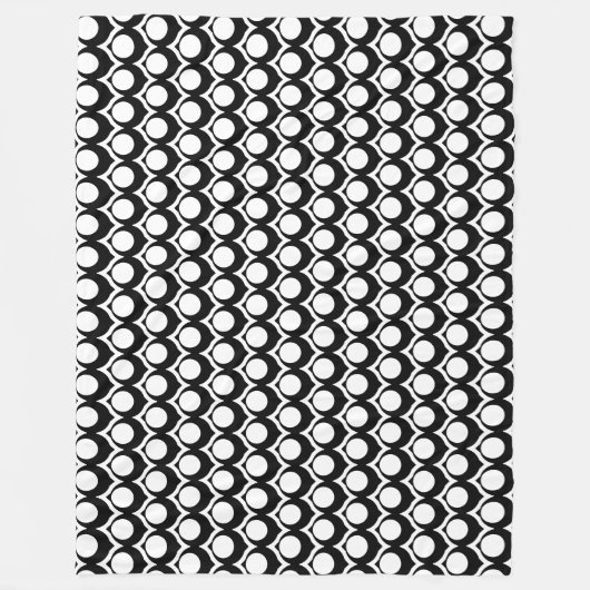 Black White Modern Geometric Art Deco Fleece Deken (Voorkant)